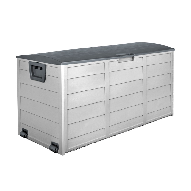 Gardeon Outdoor Storage Box 290L Lockable Grey Weatherproof Garden Deck