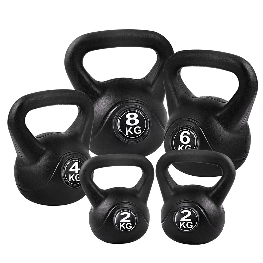 22kg Everfit Kettlebell Set Weight Lifting Kettlebells Bench Dumbbells Gym Home