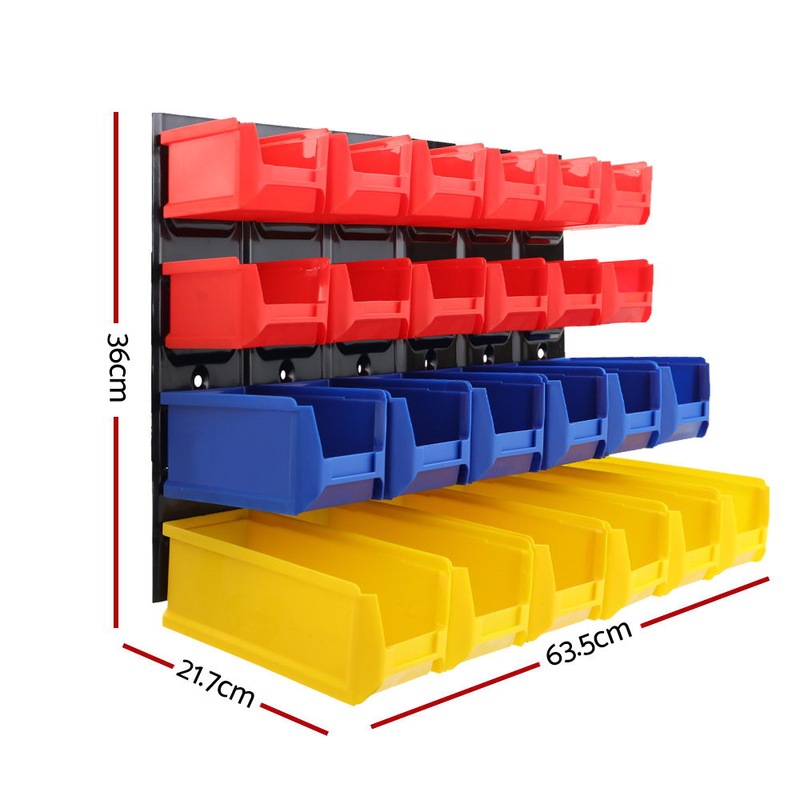 Buy Giantz 24 Storage Bin Rack WallMounted Garage Tool Organiser