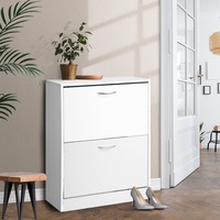 24 Pairs Artiss Shoe Rack Cabinet Adjustable Shelves White Iris