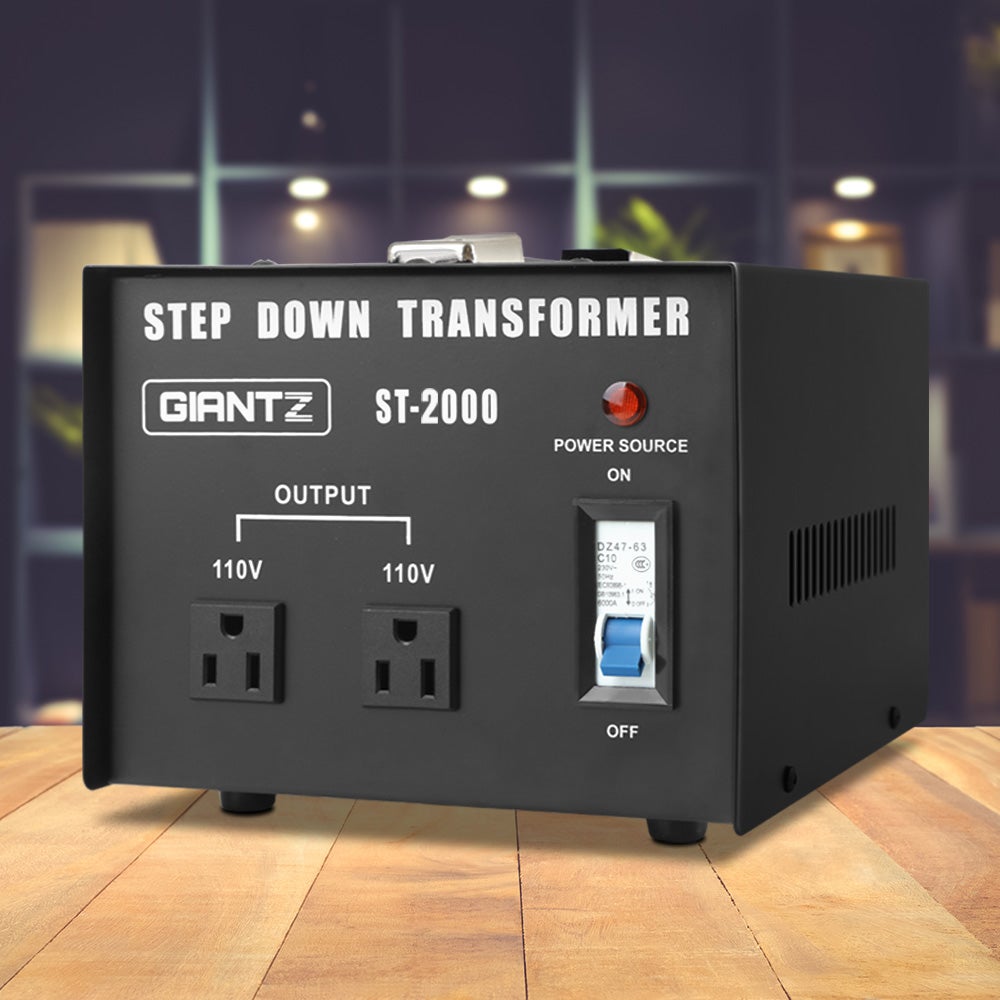 Giantz 2000W Step Down Transformer Stepdown Transformer 240V-110V Voltage Converter
