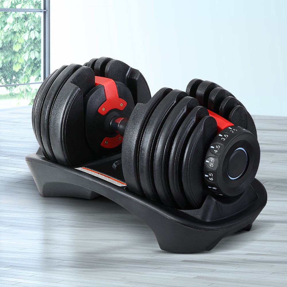 Everfit 24kg Dumbbells Adjustable Dumbbell Weight Plates Home Gym Australia