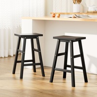 2x Artiss Bar Stools Kitchen Chairs Wooden Black