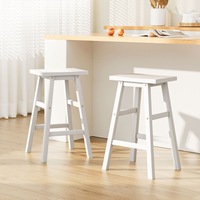 2x Artiss Bar Stools Kitchen Chairs Wooden White