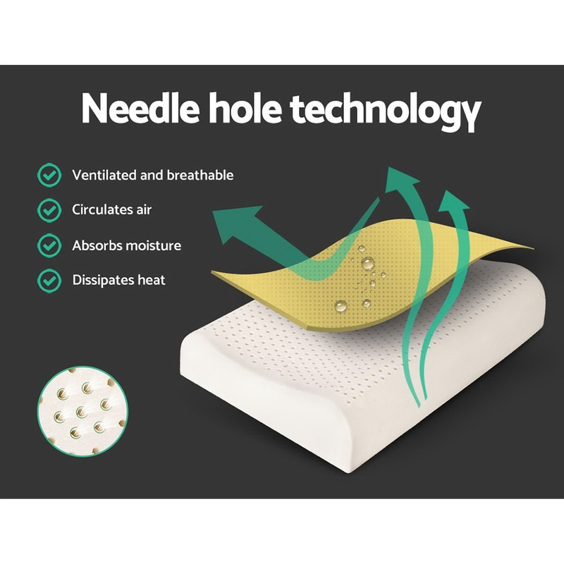 Buy Giselle Natural Latex Pillow Talalay Contour Pillows 2Zone