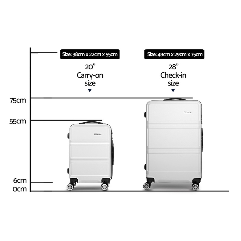 Buy Wanderlite 2pc Luggage Trolley Set Suitcase Travel TSA Hard Case