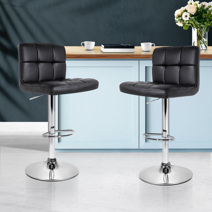 Artiss 2 x Bentwood Bar Stools Wooden Bar Stool Chairs Kitchen Leather ...