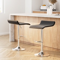 2x Artiss Bar Stools Adjustable Chairs Black