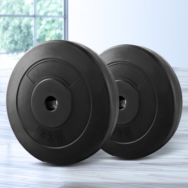 2X 5KG Barbell Weight Plates Standard Home Gym Press Fitness Exercise