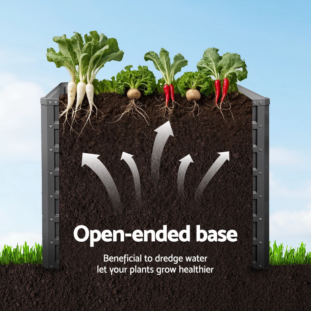 2x Green Fingers Garden Bed 100x100x77cm Planter Box Raised Container Galvanised