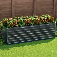 320x80x77cm Green Fingers Garden Bed Planter Box Raised Container Galvanised Herb