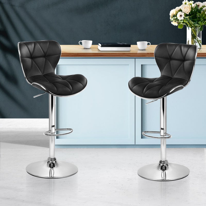 Artiss 2x Bar Stools Ruby Kitchen Swivel Bar Stool Leather Chairs Gas Lift Black Buy Sets Of 2 Bar Stools 9350062110478