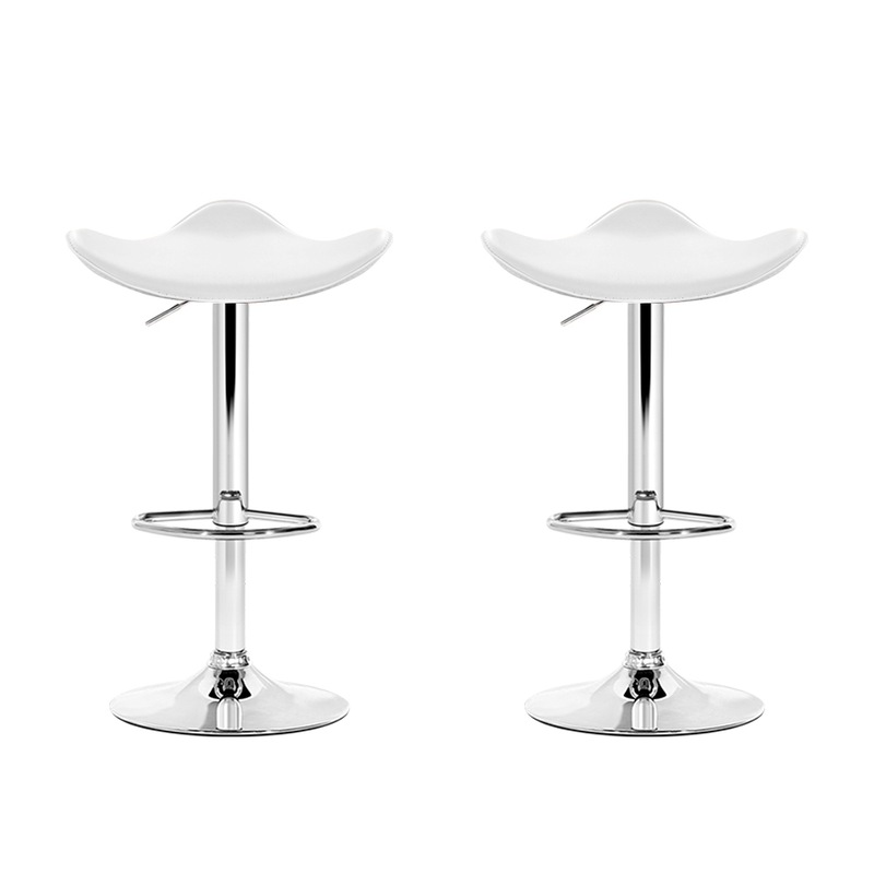 Buy Artiss 2x Kitchen Bar Stools Swivel Stool Leather Chair White MyDeal