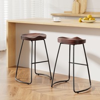 2x Artiss Bar Stools Tractor Seat 65cm Black
