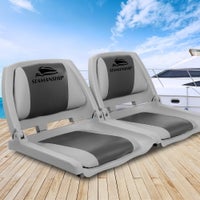 OGL 2 x All-weather Folding Swivel Marine Fishing Boat Seats Chairs