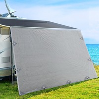 3.4M-5.2M Caravan Privacy Screens 1.95m Roll Out Awning End Wall Side Sun Shade