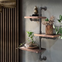 3-Tier Artiss Floating DIY Pipe Wall Shelf - IVAN