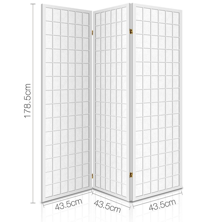 3 Panel Artiss Room Divider Screen 131x179cm White
