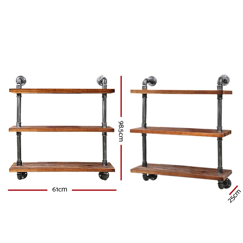 Buy Artiss Floating DIY Pipe Shelf 3 Tiers IRMA MyDeal