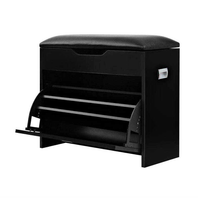 Buy Artiss Shoe Bench Shoes Storage 15 Pairs Black MyDeal