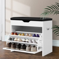 3 Tier Artiss Shoe Rack Bench Shoe Cabinet White