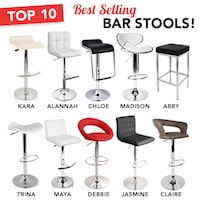 Set of 2 Best Selling Bar Stools in 10 Designs