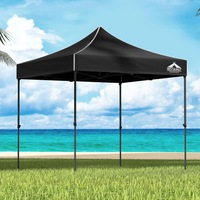 0utdoor 3x3m InstaHut Gazebo Pop Up Marquee Folding Tent Wedding Outdoor Camping Canopy Gazebos Shade Black