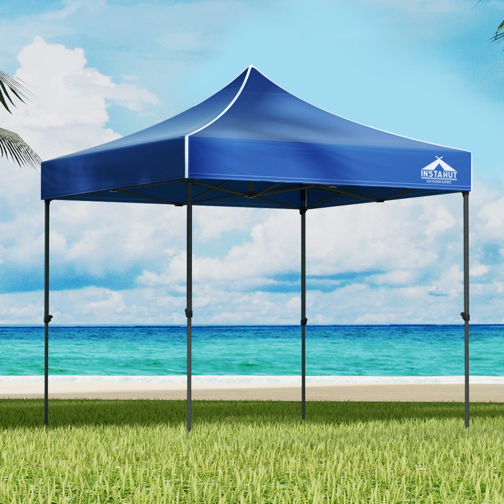 Instahut Gazebo Pop Up Marquee 3x3m Folding Tent Wedding Outdoor Camping Canopy Gazebos Shade Blue