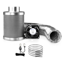 4" Green Fingers Ventilation Kit Fan Hydroponics Grow Tent Kit Carbon Filter Duct