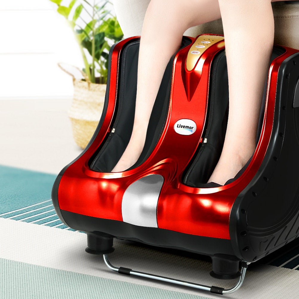 Livemor Foot Massager Shiatsu Ankle Calf Leg Massagers Circulation Enhancer Machine Red Buy