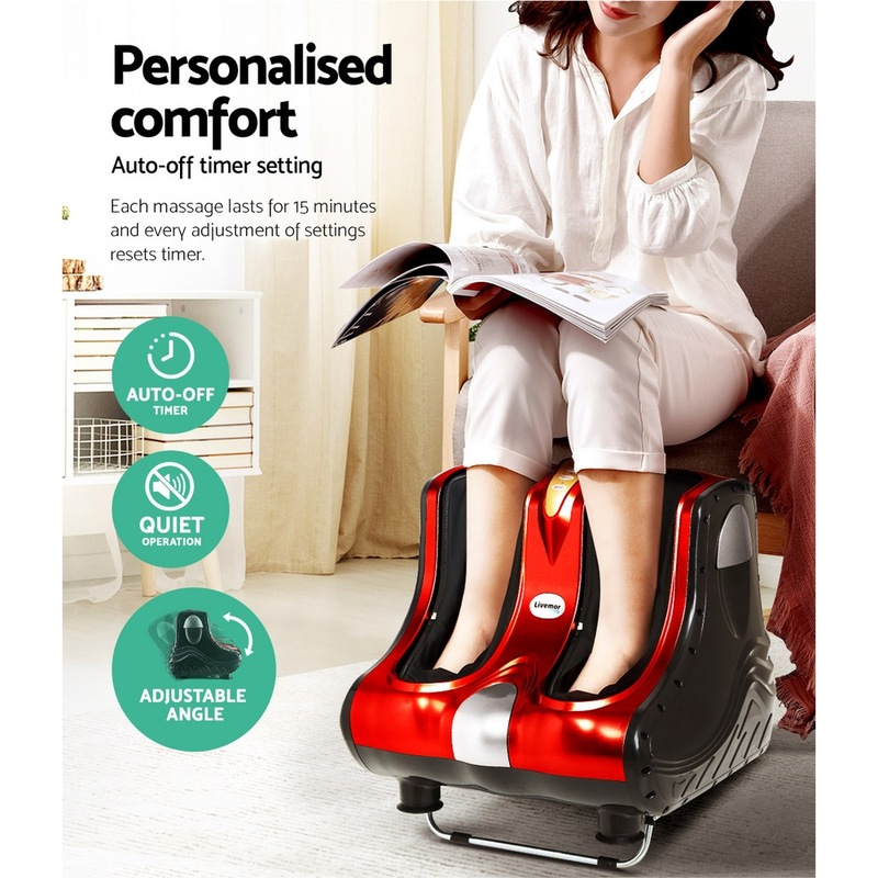 Buy Livemor Foot Massager Shiatsu Ankle Calf Leg Massagers Circulation Enhancer Machine Red Mydeal 