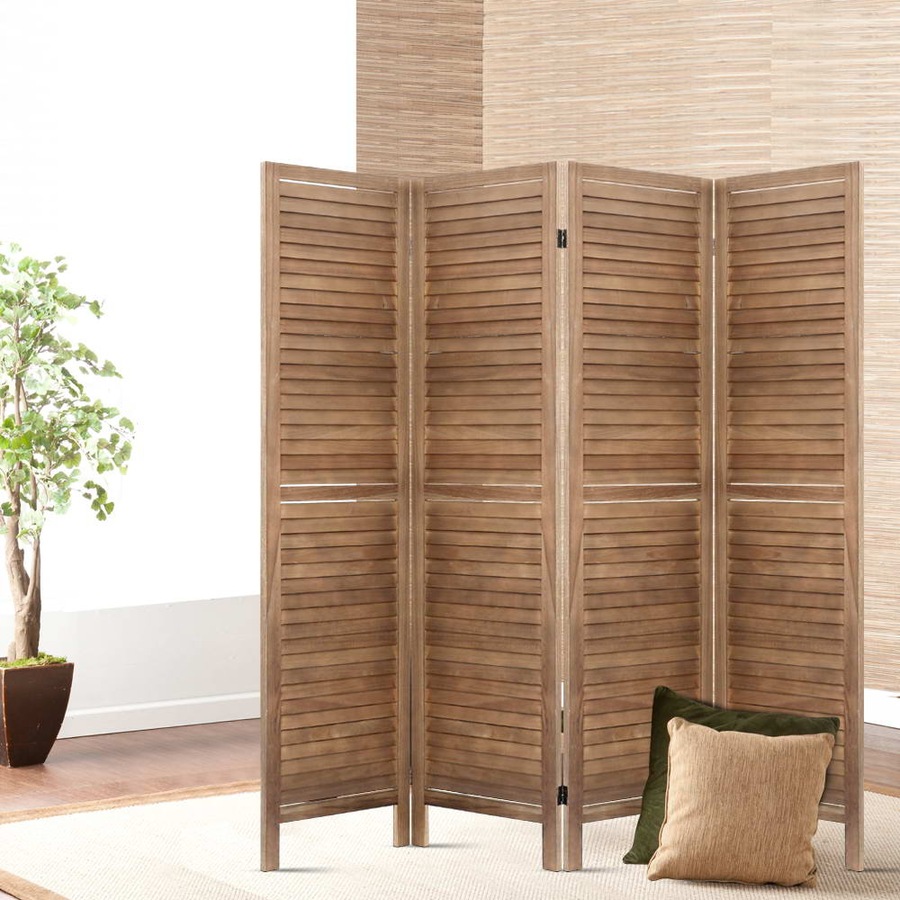 Buy 4 Panel Artiss Room Divider Screen 160x170cm Louver Oak - Everyday ...