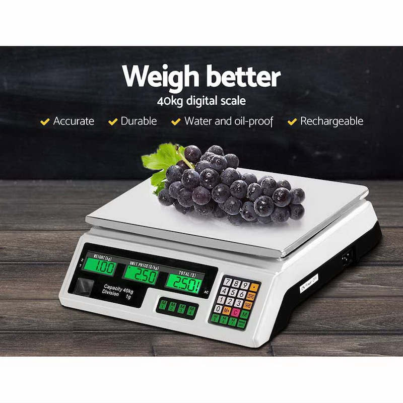 Buy 40KG Digital Kitchen Scale Electronic Scales Shop Market - MyDeal