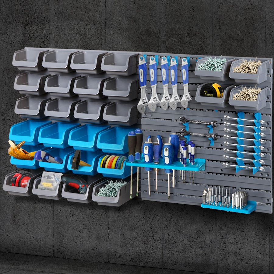 Giantz Wall Mounted Bin Rack Pegboard Tools Storage Workshop Organiser