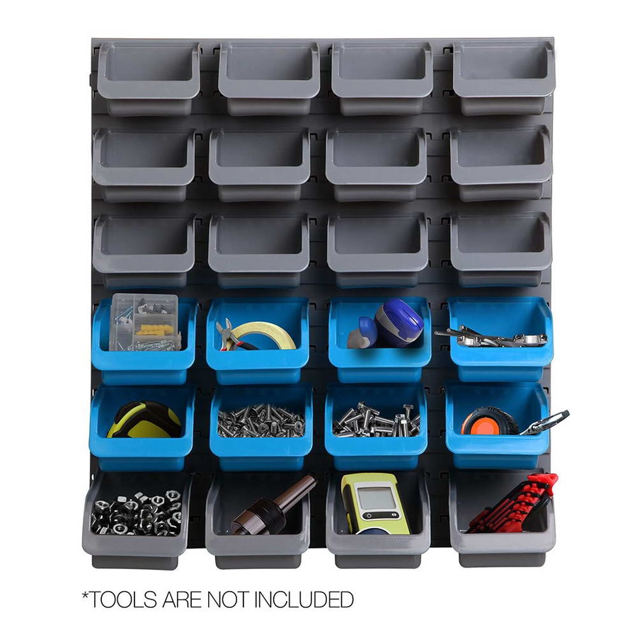Giantz Wall Mounted Bin Rack Pegboard Tools Storage Workshop Organiser