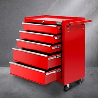5 Drawer Giantz Tool Cabinet Trolley Storage Toolbox Red
