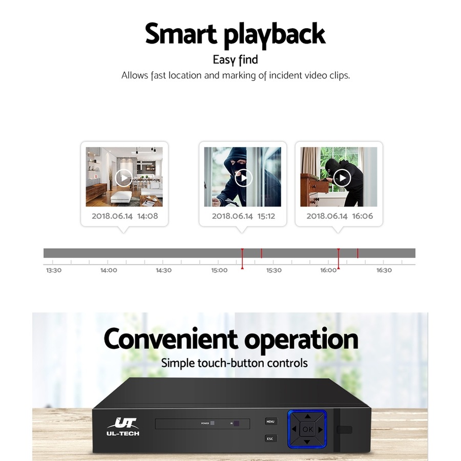 UL-Tech 8CH DVR 1080P 5in1 CCTV Video Recorder