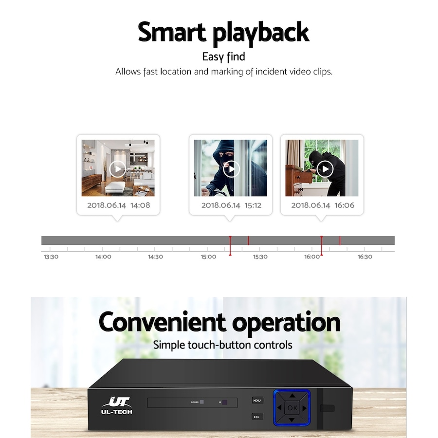 UL-Tech 8CH DVR 1080P 5in1 CCTV Video Recorder