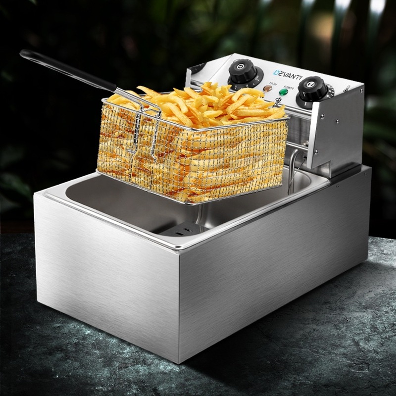 Buy Devanti Commercial Electric Deep Fryer Basket Chip Cooker Stainless