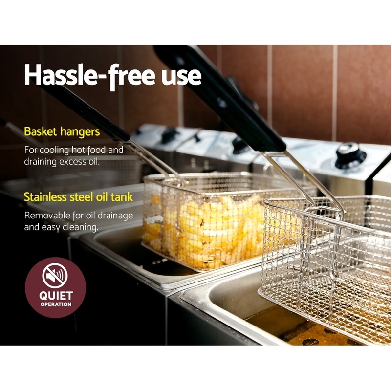 Buy Devanti Commercial Electric Deep Fryer Basket Chip Cooker Stainless