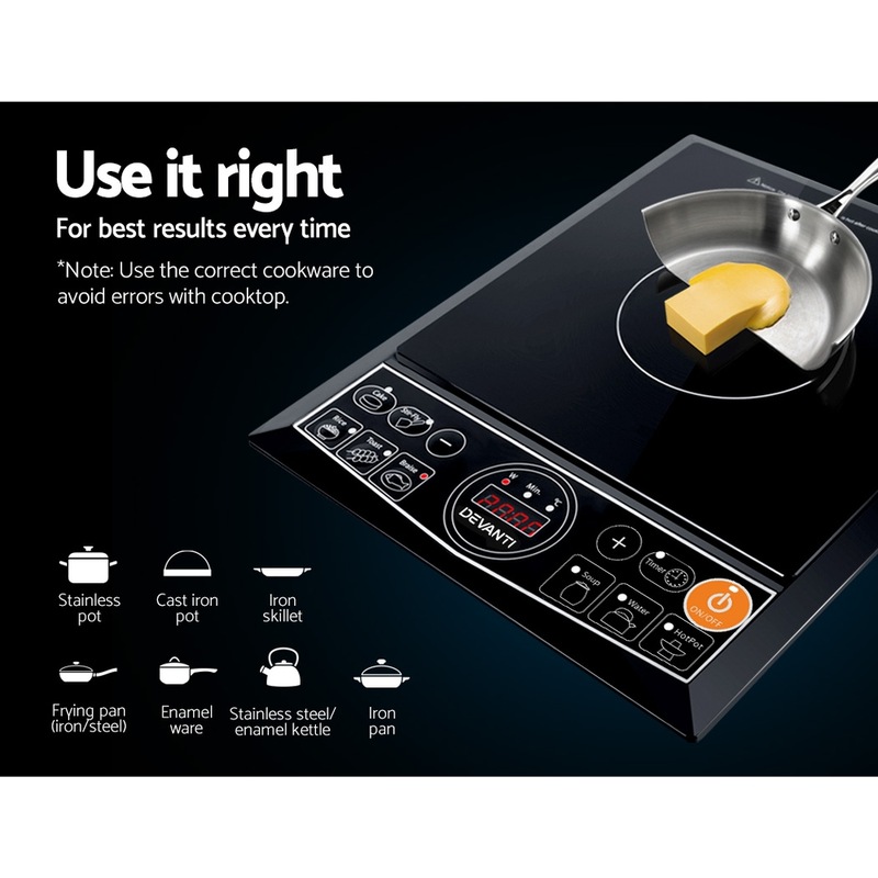 Devanti Electric Induction Cooktop Portable Single Burner MyDeal