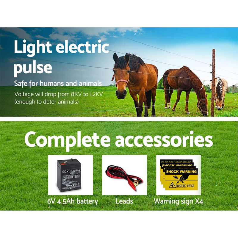 Giantz 5km Solar Electric Fence Energiser Energizer Charger 0 15j Farm Animal Buy Electric Fence Supplies 9350062291702