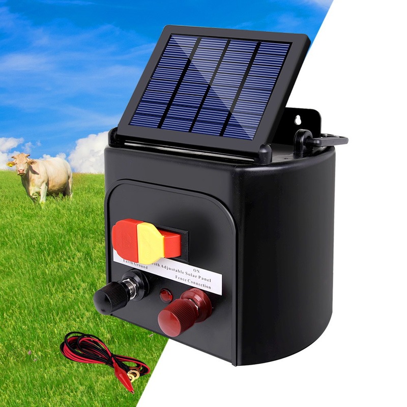 Giantz 5km Solar Electric Fence Energiser Energizer Charger 0.15J Farm ...