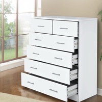 1Artiss Chest of 6 Drawers Storage Cabinet White