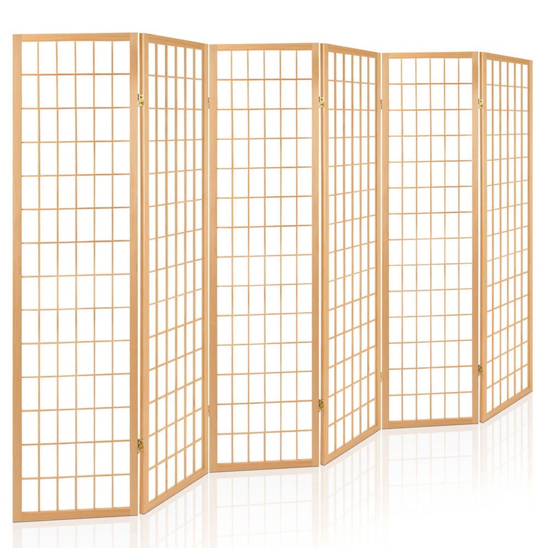 Buy Artiss 6 Panel Wooden Room Divider Natural MyDeal