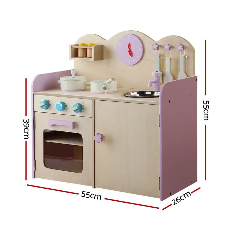 Keezi Kids Kitchen Set Pretend Play Wooden Toys Cooking Toy Childrens Toddlers Buy Play Kitchens Toy Food 9350062071496