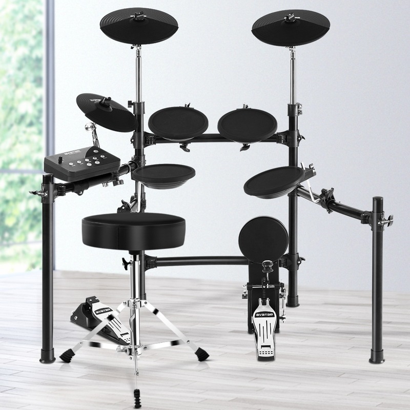Buy Electronic Drum Kit Electric Drum 8 Piece Black+ Stool MyDeal
