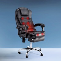 1 Artiss Leather Massage Office Chair Black