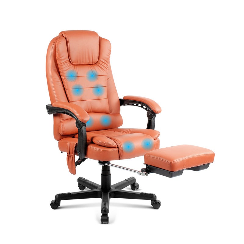 8 Point Massage Office Chair with Footrest in Amber