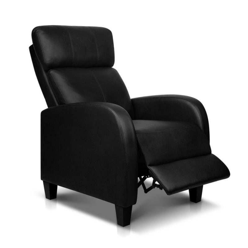 Faux Leather & Fabric Adjustable Recliner Armchairs